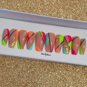 Neon Abstract nail set