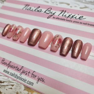 Pink Floral nail set